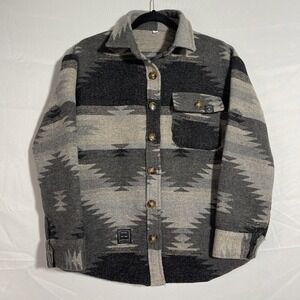Modest Maverick Surfside Aztec Print 10% Wool Jacket Shacket Size Small